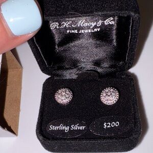 Macy's Sterling Silver Sparkling diamond Stud Earrings